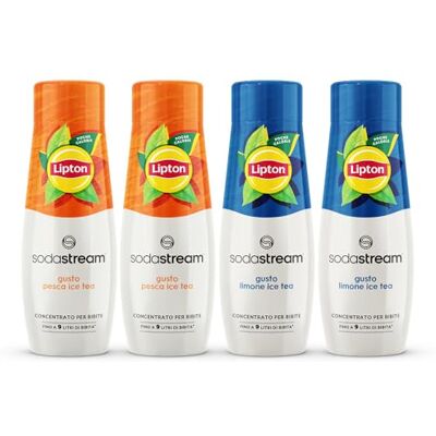 sodastream 4 Concentrati per la preparazione di bevande dissetanti 2 al limone 2 alla pesca. 440ml per preparare fino a 9 litri di bibita sodastream 4 Concentrati per la preparazione di bevande dissetanti 2 al limone 2 alla pesca. 440ml per preparare fino a 9 litri di bibita