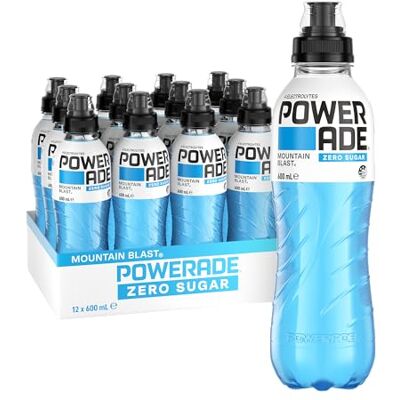 Powerade ION4 Mountain Blast Zero Sugar Sport Drink Multipck Bottiglie con tappo Sipper 12 x 600 ml Powerade ION4 Mountain Blast Zero Sugar Sport Drink Multipck Bottiglie con tappo Sipper 12 x 600 ml