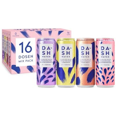 Confezione Mista Dash Water - Acqua frizzante aromatizzata - 16 Lattine Confezione Mista Dash Water - Acqua frizzante aromatizzata - 16 Lattine