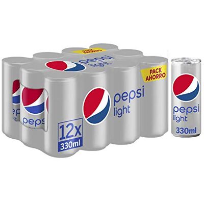 Pepsi Light 330 ml – Rinfresco di colla senza calorie – Confezione da 12 Pepsi Light 330 ml – Rinfresco di colla senza calorie – Confezione da 12