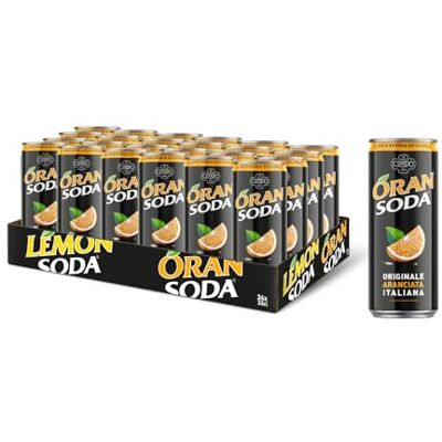 Oran Soda Oransoda Bevanda Gassata all'Arancia, 24 Lattine da 33 cl, Originale Aranciata Italiana, Rinfrescante, con Succo di Arance Siciliane, Senza Coloranti Oran Soda Oransoda Bevanda Gassata all'Arancia, 24 Lattine da 33 cl, Originale Aranciata Italiana, Rinfrescante, con Succo di Arance Siciliane, Senza Coloranti