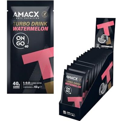 Amacx Turbo Drink in Polvere per Atleti di Resistenza – Bevanda Sportiva con Elettroliti Polvere – confezione da 12 – Bevanda energetiche di Carboidrati – Integratore Sali Minerali – Anguria Amacx Turbo Drink in Polvere per Atleti di Resistenza – Bevanda Sportiva con Elettroliti Polvere – confezione da 12 – Bevanda energetiche di Carboidrati – Integratore Sali Minerali – Anguria