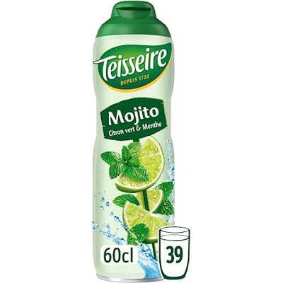 Teisseire Sciroppo di Mojito per Bevanda Rinfrescante, Cocktail, Bottiglia da 60 cl Teisseire Sciroppo di Mojito per Bevanda Rinfrescante, Cocktail, Bottiglia da 60 cl