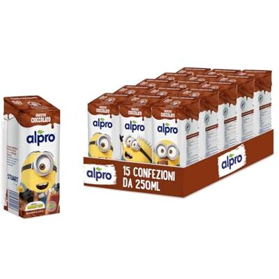 Alpro Minions, Bevanda a base di Soia al Gusto Cioccolato, 100% Vegetale, con aggiunta di Calcio e Vitamine 15 Confezioni da 250 ml Alpro Minions, Bevanda a base di Soia al Gusto Cioccolato, 100% Vegetale, con aggiunta di Calcio e Vitamine 15 Confezioni da 250 ml