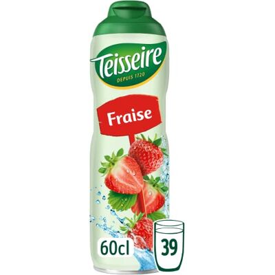 Teisseire Sciroppo di Fragola Aromi Naturali per Bevanda Rinfrescante, Cocktail, Bottiglia da 60 cl Teisseire Sciroppo di Fragola Aromi Naturali per Bevanda Rinfrescante, Cocktail, Bottiglia da 60 cl