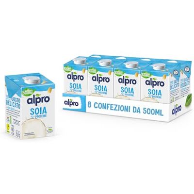 Alpro CLASSICO, Bevanda alla SOIA, Naturalmente Senza Lattosio, con Vitamine B2, B12 e D2-8 confezioni da 500 ml Alpro CLASSICO, Bevanda alla SOIA, Naturalmente Senza Lattosio, con Vitamine B2, B12 e D2-8 confezioni da 500 ml