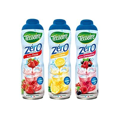 Teisseire 3 sciroppi senza zucchero Fragola Limone Grenadine 3X0.6L Teisseire 3 sciroppi senza zucchero Fragola Limone Grenadine 3X0.6L
