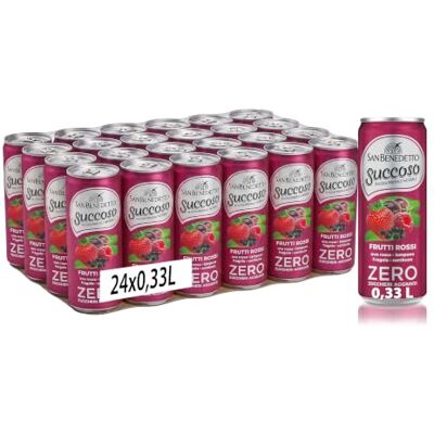 San Benedetto Succoso Zero Frutti Rossi 24x330 ml. Bevanda a base di frutta leggera e dissetante in Acqua Minerale Naturale, zero zuccheri aggiunti e pochissime calorie San Benedetto Succoso Zero Frutti Rossi 24x330 ml. Bevanda a base di frutta leggera e dissetante in Acqua Minerale Naturale, zero zuccheri aggiunti e pochissime calorie
