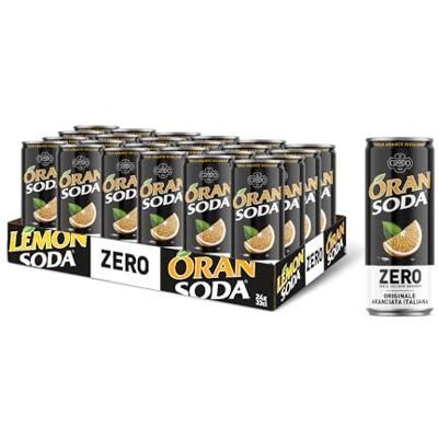 Oran Soda Oransoda Zero Bevanda Gassata all'Arancia Senza Zuccheri, 24 Lattine da 33 cl, Originale Aranciata Italiana con Succo di Arance Siciliane, Senza Coloranti Oran Soda Oransoda Zero Bevanda Gassata all'Arancia Senza Zuccheri, 24 Lattine da 33 cl, Originale Aranciata Italiana con Succo di Arance Siciliane, Senza Coloranti