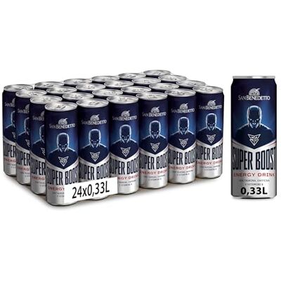 San Benedetto , Super Boost Energy Drink, 24x330 ml, Bevanda Energetica Rinfrescante, con Caffeina e Taurina, Zero Zuccheri Aggiunti, un' Alternativa al Caffè Fresca e Gustosa San Benedetto , Super Boost Energy Drink, 24x330 ml, Bevanda Energetica Rinfrescante, con Caffeina e Taurina, Zero Zuccheri Aggiunti, un' Alternativa al Caffè Fresca e Gustosa