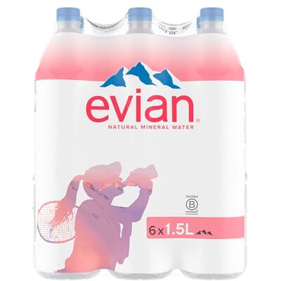evian Still Mineral Water, 1.5 l (Pack of 6) evian Still Mineral Water, 1.5 l (Pack of 6)
