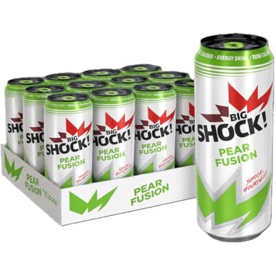 BIG ENERGY SHOCK! Big Shock! Pear Fusion Zero Energy Bevanda 12 x 500 ml BIG ENERGY SHOCK! Big Shock! Pear Fusion Zero Energy Bevanda 12 x 500 ml