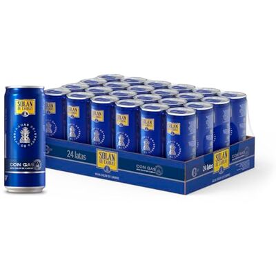 Solan de Cabras Agua Mineral Natural – Pack de 24 Latas x 33 cl – Agua con Gas Solan de Cabras Agua Mineral Natural – Pack de 24 Latas x 33 cl – Agua con Gas