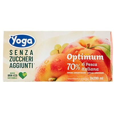 Yoga Optimum Pesca Senza Zucchero, 3 x 200ml Yoga Optimum Pesca Senza Zucchero, 3 x 200ml