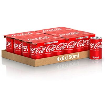 Coca-Cola Original Taste – 24 Lattine da 150 ml 100% riciclabile, Bevanda Analcolica Coca-Cola Original Taste – 24 Lattine da 150 ml 100% riciclabile, Bevanda Analcolica