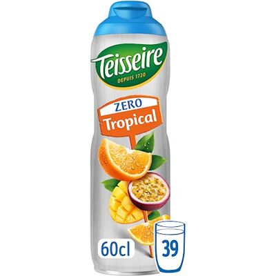 Teisseire Sciroppo Triopicale Zero Zuccheri per Bevanda Rinfrescante, Cocktail, Bottiglia da 60 cl Teisseire Sciroppo Triopicale Zero Zuccheri per Bevanda Rinfrescante, Cocktail, Bottiglia da 60 cl