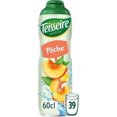 Teisseire Sciroppo di Pesca Aromi Naturali per Bevanda Rinfrescante, Cocktail, Bottiglia da 60 cl Teisseire Sciroppo di Pesca Aromi Naturali per Bevanda Rinfrescante, Cocktail, Bottiglia da 60 cl