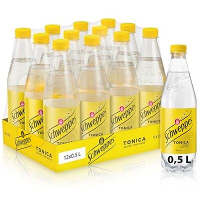 Schweppes Tonica, Bevanda Gassata al Gusto di Chinino, 12x500ml, Perfetta per Aperitivi e Cocktail, 100% Aromi Naturali Schweppes Tonica, Bevanda Gassata al Gusto di Chinino, 12x500ml, Perfetta per Aperitivi e Cocktail, 100% Aromi Naturali