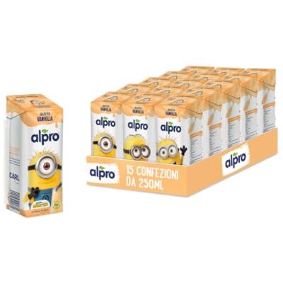Alpro Minions, Bevanda a base di Soia al Gusto Vaniglia, 100% Vegetale, con aggiunta di Calcio e Vitamine 15 Confezioni da 250 ml Alpro Minions, Bevanda a base di Soia al Gusto Vaniglia, 100% Vegetale, con aggiunta di Calcio e Vitamine 15 Confezioni da 250 ml