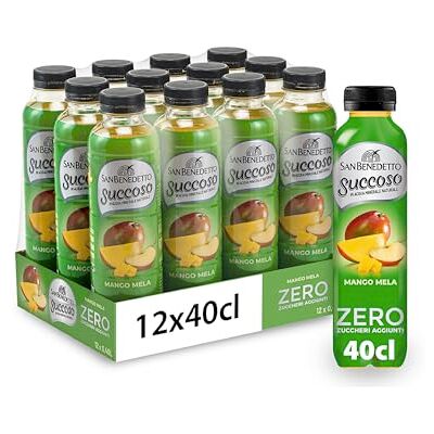 San Benedetto , Succoso Zero al Mango e Mela, 12x400 ml Bevanda Leggera e Dissetante in Acqua Minerale Naturale, Senza Zuccheri, Conservanti Coloranti e Glutine San Benedetto , Succoso Zero al Mango e Mela, 12x400 ml Bevanda Leggera e Dissetante in Acqua Minerale Naturale, Senza Zuccheri, Conservanti Coloranti e Glutine