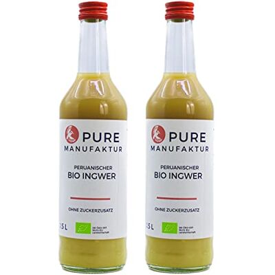 Pure Zenzero Biologico Peruviano di Alta Qualità Senza Zucchero e Additivi Artificiali (Zenzero Naturale)(2X500ml) Pure Zenzero Biologico Peruviano di Alta Qualità Senza Zucchero e Additivi Artificiali (Zenzero Naturale)(2X500ml)