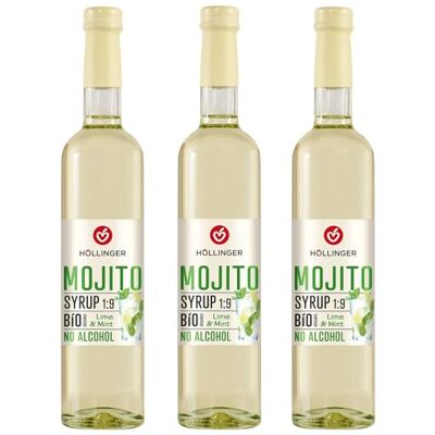 Höllinger Sciroppo per cocktail biologico Mojito Organic Lime-Mint Syrup, Alcohol-Free, Vegan, 3x500ml Glass Bottle, Caribbean Flavor Höllinger Sciroppo per cocktail biologico Mojito Organic Lime-Mint Syrup, Alcohol-Free, Vegan, 3x500ml Glass Bottle, Caribbean Flavor