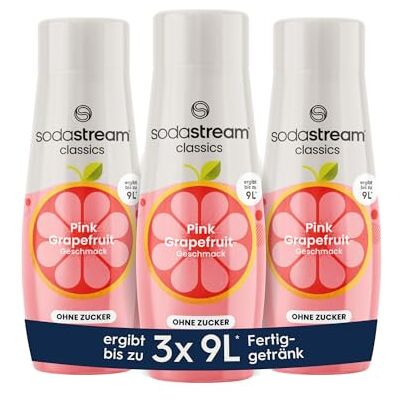 sodastream Sciroppo 3x Pink Grapefruit senza zucchero, 1x bottiglia produce 9 litri di bevanda pronta, preparato in pochi secondi e sempre fresco sodastream Sciroppo 3x Pink Grapefruit senza zucchero, 1x bottiglia produce 9 litri di bevanda pronta, preparato in pochi secondi e sempre fresco