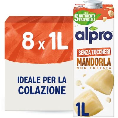 ALPRO - MandelDrink Ohne Zucker ungeröstet - 8er Pack 8 L - Latte vegetale ALPRO - MandelDrink Ohne Zucker ungeröstet - 8er Pack 8 L - Latte vegetale