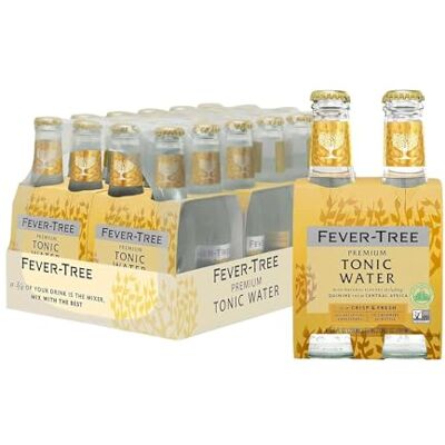 FEVER-TREE Premium Indian Tonic Water con Aromi Naturali, Essenza di Arancia Amara, Chinino, Acqua Tonica di Fonte ad alta Carbonatazione, 4x 200ml, 24 pezzi FEVER-TREE Premium Indian Tonic Water con Aromi Naturali, Essenza di Arancia Amara, Chinino, Acqua Tonica di Fonte ad alta Carbonatazione, 4x 200ml, 24 pezzi