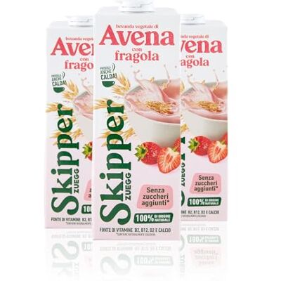 Zuegg Skipper Bevanda Vegetale di Avena con Fragola Senza Zuccheri Aggiunti Senza Zuccheri Aggiunti, Naturalmente Senza Lattosio Fonte di Vitamine B12, B2, D2 e Calcio, (Fragola, 1L x 3 Brick) Zuegg Skipper Bevanda Vegetale di Avena con Fragola Senza Zuccheri Aggiunti Senza Zuccheri Aggiunti, Naturalmente Senza Lattosio Fonte di Vitamine B12, B2, D2 e Calcio, (Fragola, 1L x 3 Brick)