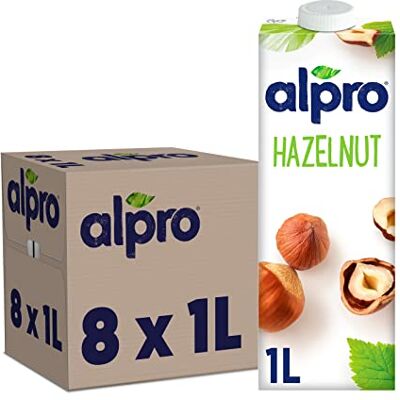 Alpro Bevanda a base vegetale alla nocciola, alternativa vegana al latte senza lattosio e senza lattosio, 1 l (confezione da 8) Alpro Bevanda a base vegetale alla nocciola, alternativa vegana al latte senza lattosio e senza lattosio, 1 l (confezione da 8)
