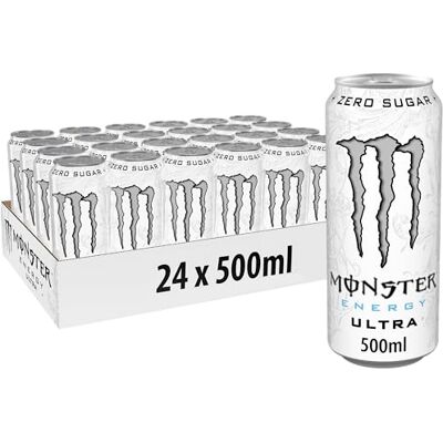 Monster Cable Energy Ultra White – 24 Lattine da 500 ml, Energy Drink Zero Zuccheri e poche Calorie, Bevanda Energetica dal Gusto Leggero e Rinfrescante di Agrumi Monster Cable Energy Ultra White – 24 Lattine da 500 ml, Energy Drink Zero Zuccheri e poche Calorie, Bevanda Energetica dal Gusto Leggero e Rinfrescante di Agrumi