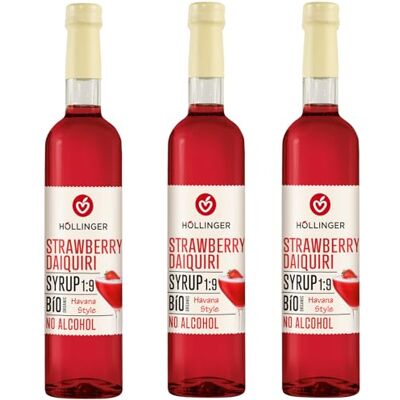 Höllinger Sciroppo Strawberry Daiquiri Biologico, Concentrato 1:9, Senza Alcol, Stile Havana, 1500ml, 3 Bottiglie Höllinger Sciroppo Strawberry Daiquiri Biologico, Concentrato 1:9, Senza Alcol, Stile Havana, 1500ml, 3 Bottiglie