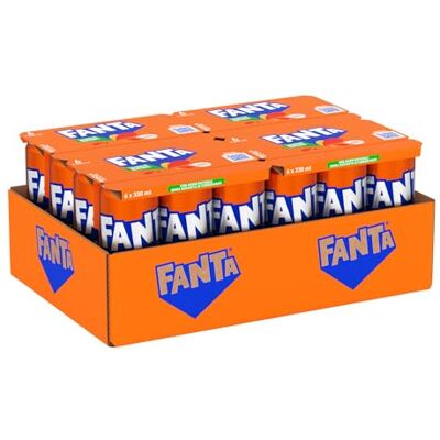 Fanta Original Gusto Arancia, con Succo di Arance Italiane, Senza Aggiunta di Conservanti, Lattina 100% riciclabile, Gusto Rinfrescante 24 lattine da 330 ml Fanta Original Gusto Arancia, con Succo di Arance Italiane, Senza Aggiunta di Conservanti, Lattina 100% riciclabile, Gusto Rinfrescante 24 lattine da 330 ml