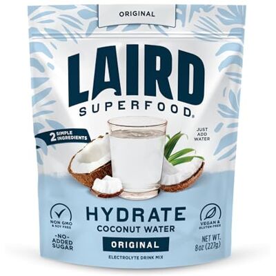 Laird Superfood s Idratare l'acqua di cocco con Aquamin Powder Original 8 Once Laird Superfood s Idratare l'acqua di cocco con Aquamin Powder Original 8 Once