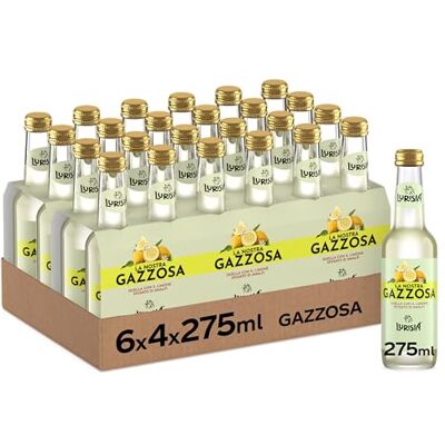 Lurisia La Nostra Gazzosa – 24 Bottiglie in Vetro 100% Riciclabile da 275ml, Bevanda Analcolica Prodotta con il Succo e l’infuso del "Limone Costa d'Amalfi I.G.P.", Gusto Dissetante Lurisia La Nostra Gazzosa – 24 Bottiglie in Vetro 100% Riciclabile da 275ml, Bevanda Analcolica Prodotta con il Succo e l’infuso del "Limone Costa d'Amalfi I.G.P.", Gusto Dissetante