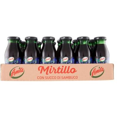 Coca-Cola Amita Mirtillo, Bevanda Rinfrescante a Base di Mirtillo (24%) e Succo di Sambuco (9%), Gusto Autentico e Fresco, con almeno il 40% di Frutta Confezione da 24 Bottiglie di Vetro Coca-Cola Amita Mirtillo, Bevanda Rinfrescante a Base di Mirtillo (24%) e Succo di Sambuco (9%), Gusto Autentico e Fresco, con almeno il 40% di Frutta Confezione da 24 Bottiglie di Vetro