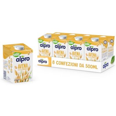 Alpro CLASSICO, Bevanda all'AVENA, Naturalmente Senza Lattosio, con Vitamine B2, B12 e D2-8 Confezioni da 500 ml Alpro CLASSICO, Bevanda all'AVENA, Naturalmente Senza Lattosio, con Vitamine B2, B12 e D2-8 Confezioni da 500 ml