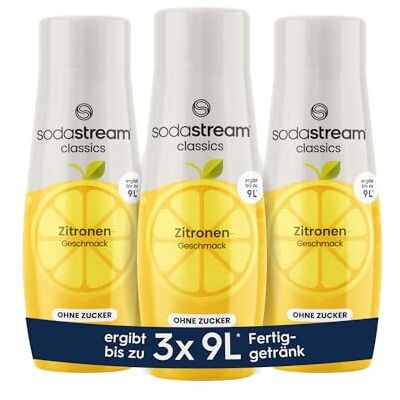 sodastream Sciroppo 3 x limone senza zucchero, 1 x bottiglia produce 9 litri di bevanda pronta, preparato in pochi secondi e sempre fresco, 3 x 440 ml sodastream Sciroppo 3 x limone senza zucchero, 1 x bottiglia produce 9 litri di bevanda pronta, preparato in pochi secondi e sempre fresco, 3 x 440 ml