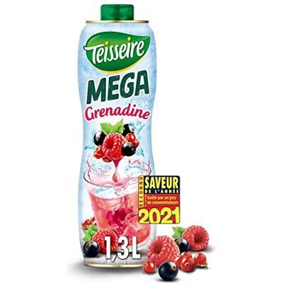 Teisseire Tisseaire Sciroppo mega granadine, 130 cl, confezione da 3 Teisseire Tisseaire Sciroppo mega granadine, 130 cl, confezione da 3