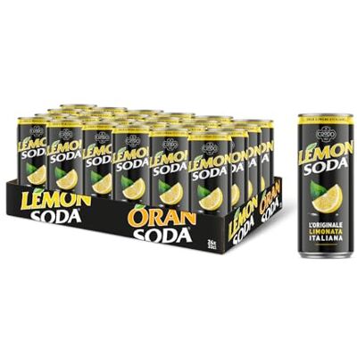 Lemon Soda Lemonsoda Bevanda Gassata al Limone, 24 Lattine da 33 cl, L'originale Limonata Italiana, Rinfrescante, con Succo di Limoni Siciliani, Senza Coloranti Lemon Soda Lemonsoda Bevanda Gassata al Limone, 24 Lattine da 33 cl, L'originale Limonata Italiana, Rinfrescante, con Succo di Limoni Siciliani, Senza Coloranti