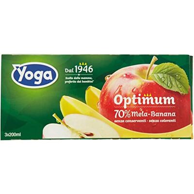 Idea Yoga Succo Optimum Mela e Banana Brick 8 Confezioni da 3 x 200 ml Formato Famiglia Idea Yoga Succo Optimum Mela e Banana Brick 8 Confezioni da 3 x 200 ml Formato Famiglia