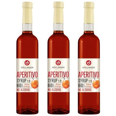 Höllinger Aperitivo sciroppo di cocktail biologico Organic Bitter-Orange Flavored Syrup, Vegan, 3x500ml Glass Bottle, Natural Botanical Ingredients Höllinger Aperitivo sciroppo di cocktail biologico Organic Bitter-Orange Flavored Syrup, Vegan, 3x500ml Glass Bottle, Natural Botanical Ingredients