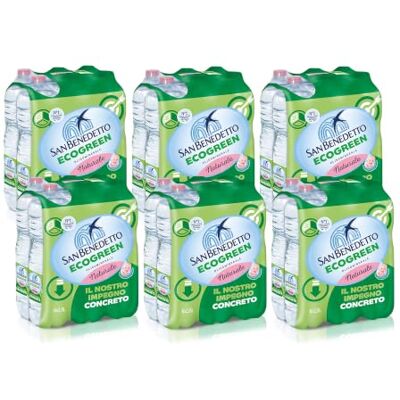 San Benedetto Acqua Minerale Ecogreen, 36 Bottiglie da 1,5L, Acqua Oligominerale Naturale, Dissetante e Pura, Fonte Benedicta San Benedetto Acqua Minerale Ecogreen, 36 Bottiglie da 1,5L, Acqua Oligominerale Naturale, Dissetante e Pura, Fonte Benedicta