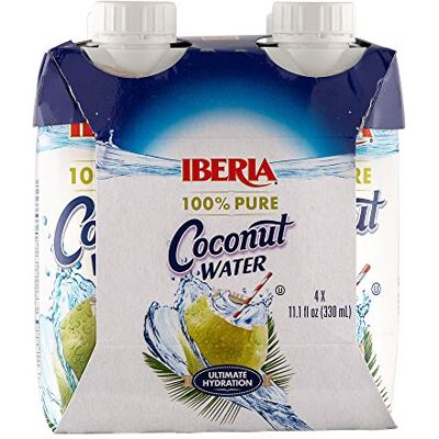 Iberia 100% acqua di cocco naturale, 325 ml, 4 pezzi Iberia 100% acqua di cocco naturale, 325 ml, 4 pezzi