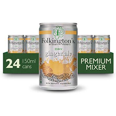 Folkington's Folkingtons Dry Ginger Ale Mini lattine 3 x 8 x 150 ml Folkington's Folkingtons Dry Ginger Ale Mini lattine 3 x 8 x 150 ml