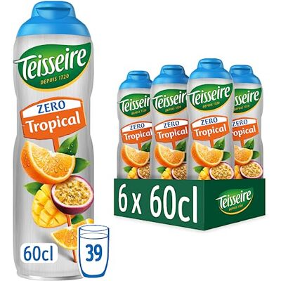 Teisseire Tropical Zero Senza zucchero per bibite, 6 x 600 ml Teisseire Tropical Zero Senza zucchero per bibite, 6 x 600 ml