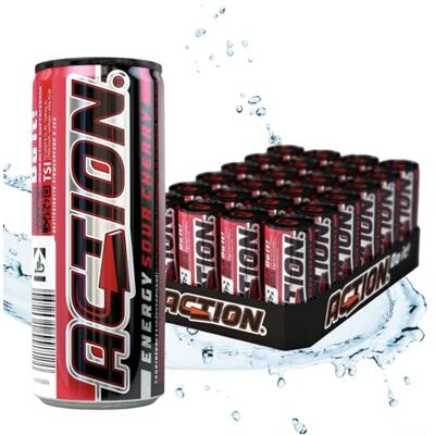 ACT!ON ACTION Energy Drink Sour Cherry (48 x 250 ml) con pegno – Bevanda analcolica con sapore di ciliegia acida – ick energetico con aumento del contenuto di caffeina 32 mg/100 ml ACT!ON ACTION Energy Drink Sour Cherry (48 x 250 ml) con pegno – Bevanda analcolica con sapore di ciliegia acida – ick energetico con aumento del contenuto di caffeina 32 mg/100 ml