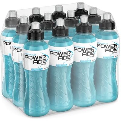 Powerade Mountain Blast Zero Sport Drink – 12 Bottiglie da 500 ml, Bevanda Isotonica, Poche Calorie, Bottiglia in PET 100% Riciclabile con Tappo Sport, Soluzione di Carboidrati e Elettroliti Powerade Mountain Blast Zero Sport Drink – 12 Bottiglie da 500 ml, Bevanda Isotonica, Poche Calorie, Bottiglia in PET 100% Riciclabile con Tappo Sport, Soluzione di Carboidrati e Elettroliti