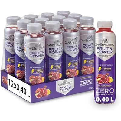 San Benedetto , Energy Drink Fruit & Power Zero, 12x400 ml, Bevanda Energetica a base di Frutta, con Caffeina e Taurina, Zero Zuccheri Aggiunti, un'Alternativa al Caffè Fresca e Gustosa San Benedetto , Energy Drink Fruit & Power Zero, 12x400 ml, Bevanda Energetica a base di Frutta, con Caffeina e Taurina, Zero Zuccheri Aggiunti, un'Alternativa al Caffè Fresca e Gustosa